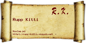 Rupp Kitti névjegykártya